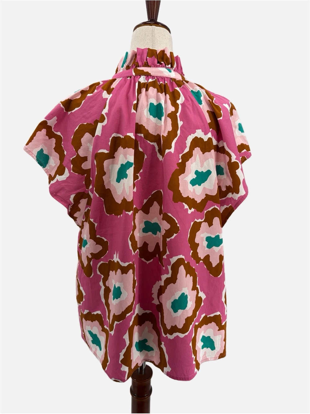 Crosby by Mollie Burch Ines Abstract Floral Blouse Pink Size Large - Picture 5 of 8